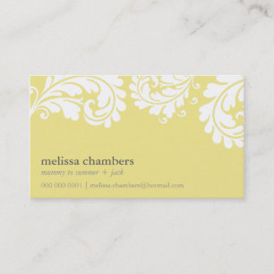BUSINESS CARD pretty bold flourish lemon yellow