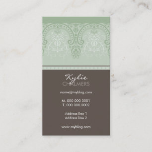 BUSINESS CARD pretty glamourous moss green brown