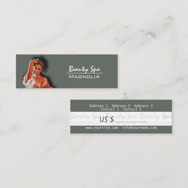 Business Card Price Tag - Beauty Spa (Front/Back)