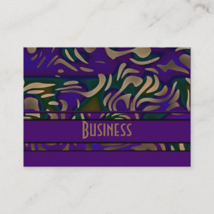 Business Card Purple Gold Animal Print