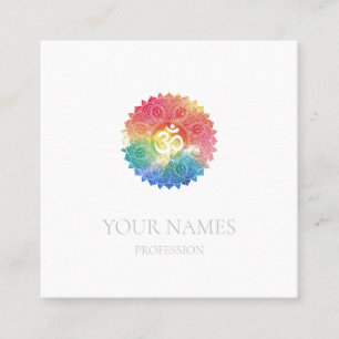 BUSINESS CARD : RAINBOW MANDALA + OHM 
