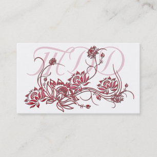 Business Card :: Red Lotus Flower Design