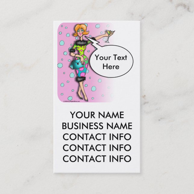 Business Card - Retro Martini Diva (Front)