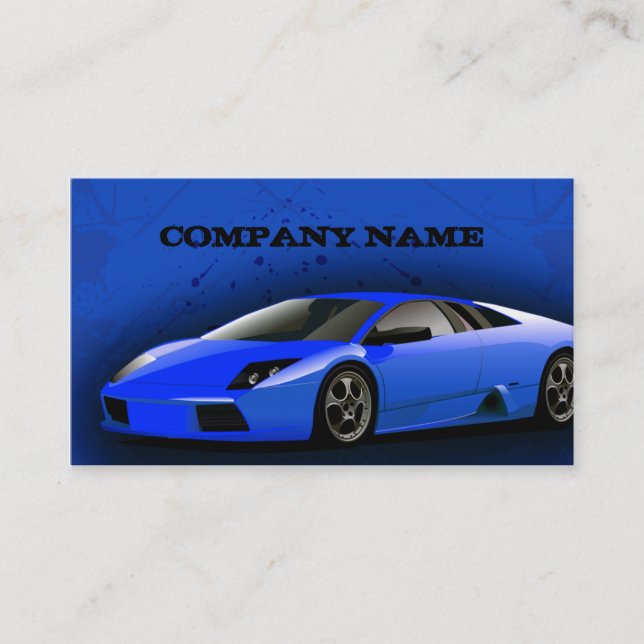 Business Card Royal Blue Sports Car (Front)