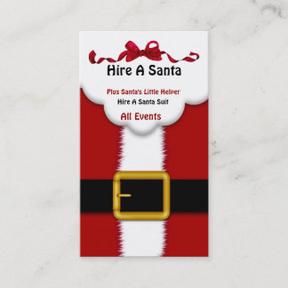 Business Card Santa Hire Service Suit For parties