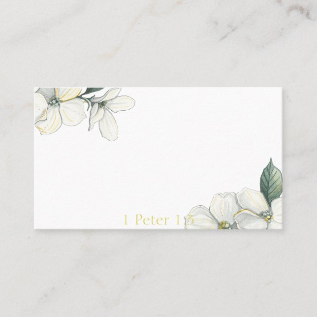 Business Card, scripture, dogwood, floral Business Card (Front)