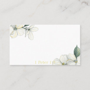 Business Card, scripture, dogwood, floral Card