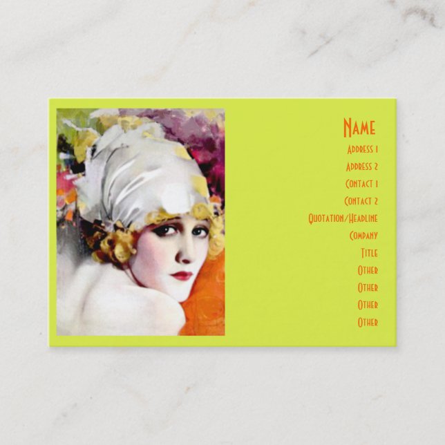Business card, silent film star Anna Nilsson Business Card (Front)