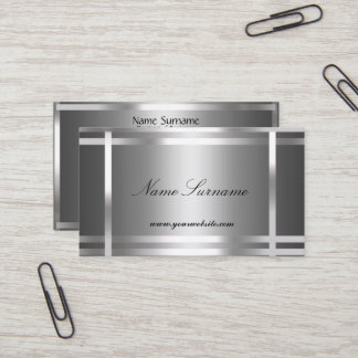 Business Card  Silver Abstract