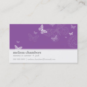 BUSINESS CARD simple cute butterfly violet purple