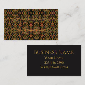 Business Card Simple Minimal Black and Gold Text