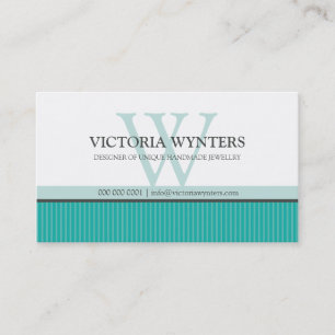 BUSINESS CARD smart modern monogram jade green