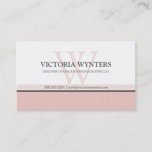 BUSINESS CARD smart modern monogram pale pink