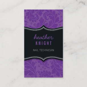 BUSINESS CARD sophisticated flourish black purple