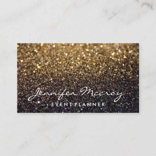 Business Card - Sparkling Glitter Glamour Gold (Front)