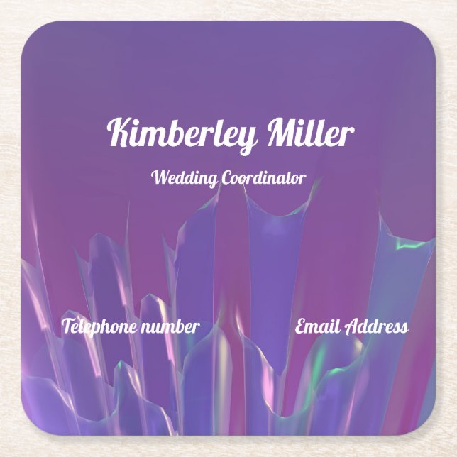 Business card square paper coaster (Front)