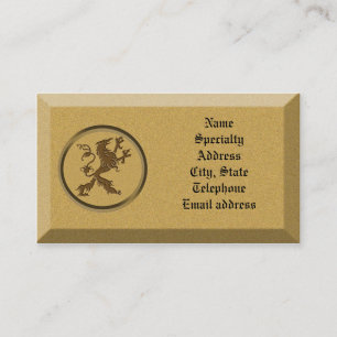 Business card Stone with mythological Lion
