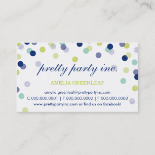 BUSINESS CARD :: stylish confetti navy mint lime