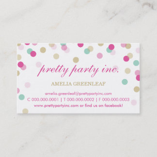 BUSINESS CARD :: stylish confetti pink + gold