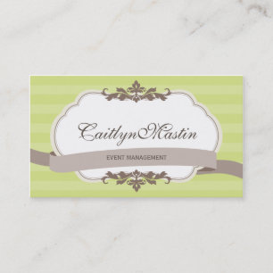 BUSINESS CARD stylish elegant pear green brown