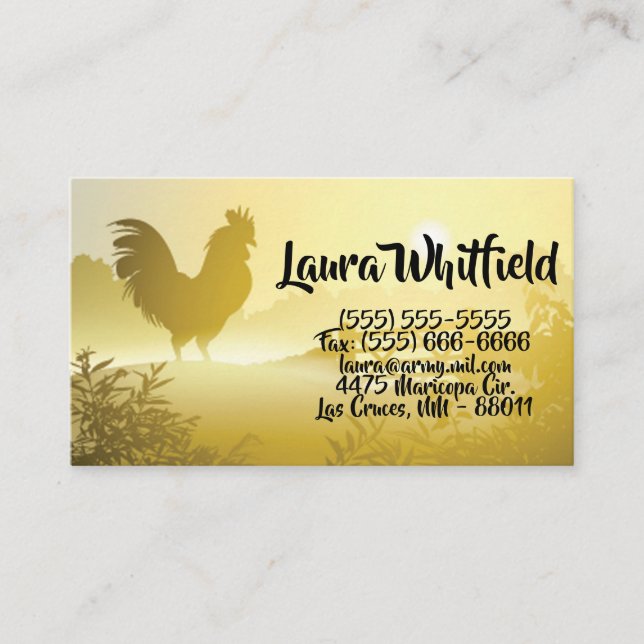 Business Card Sunny Morning Farm Country Rustic Su (Front)