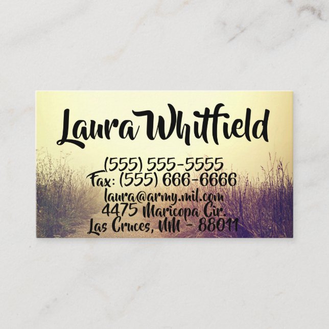 Business Card Sunrise Pathway Walkway Path Side Wa (Front)