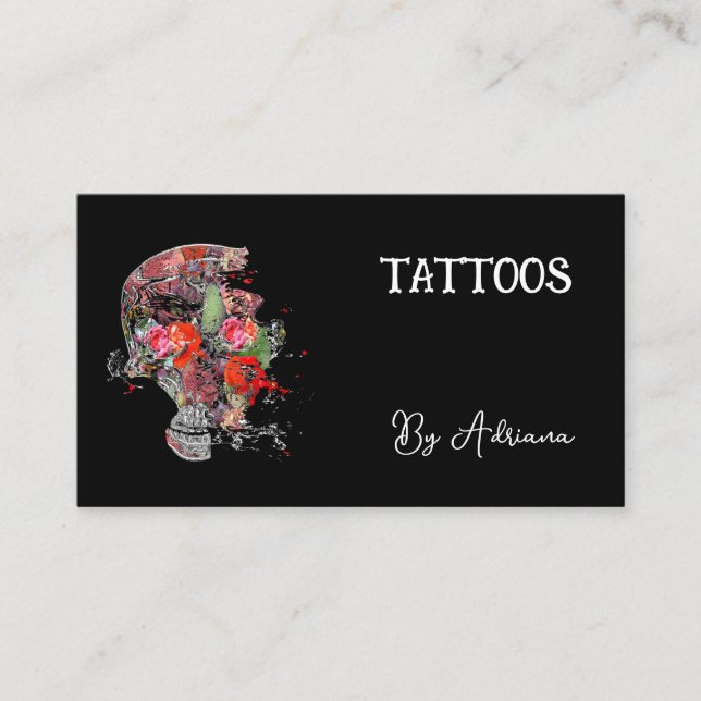 Business Card Tattoo skull (Front)