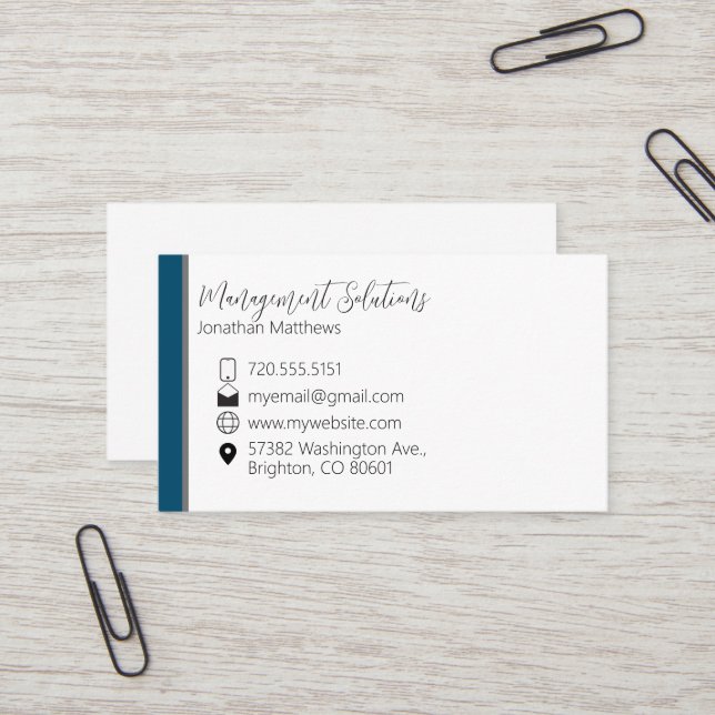 Business Card - Teal & Grey (Front/Back In Situ)