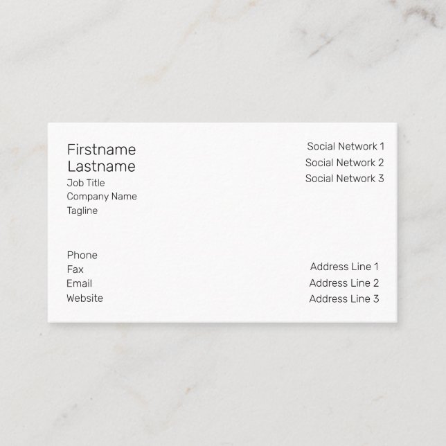 American, 89 mm x 51 mm Business Card (Front)