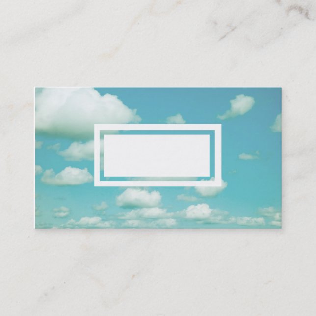 business card template blue sky and clouds (Front)