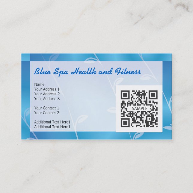 Business Card Template Blue Spa (Front)