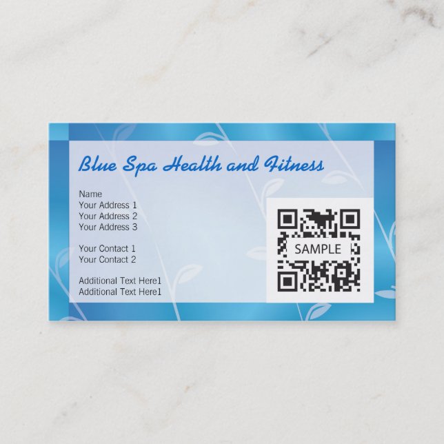 Business Card Template Blue Spa (Front)