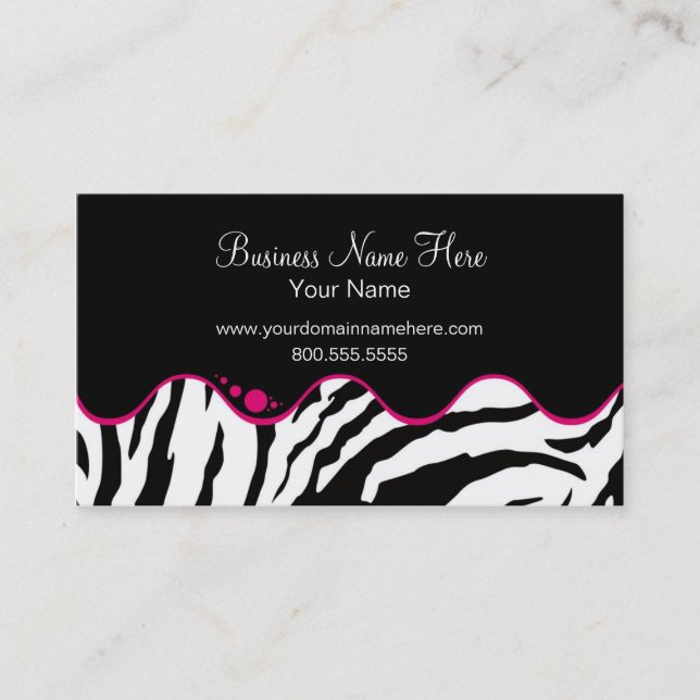 Business Card Template **Bold Zebra (Front)