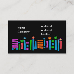 Business card Template - brightly coloured design