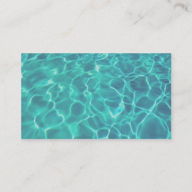 business card template cool blue water photo art (Front)