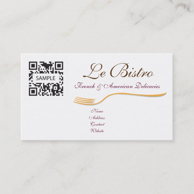 Business Card Template Fine Dining French (Front)