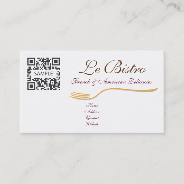 Business Card Template Fine Dining French (Front)