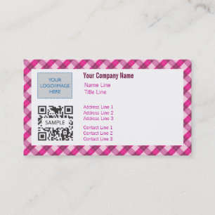 Business Card Template Generic Pink Argyle 2