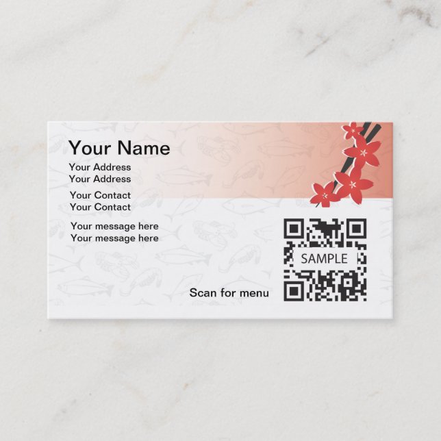Business Card Template Japanese Restaurant (Front)