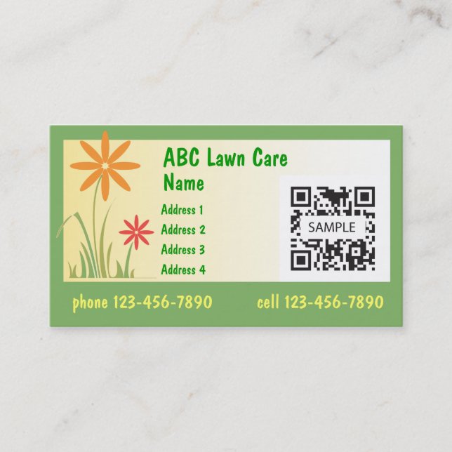 Business Card Template Lawn Care (Front)