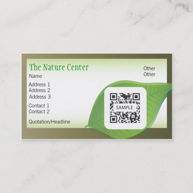 Business Card Template Nature Centre (Front)