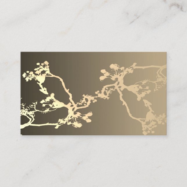 business card template original nature art sepia (Front)