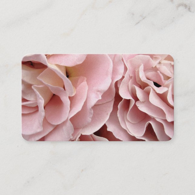 business card template pink rose petals photo art (Front)