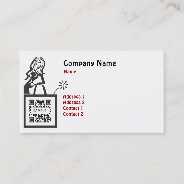 Business Card Template Shop Girl (Front)