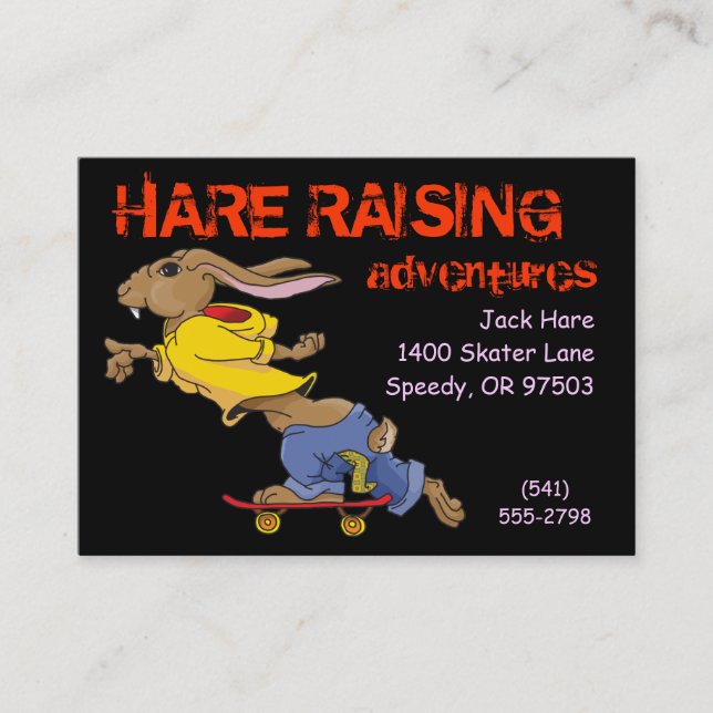 Business Card Template Skateboarding Rabbit (Front)
