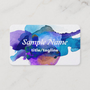 business card template watercolor on gold stock