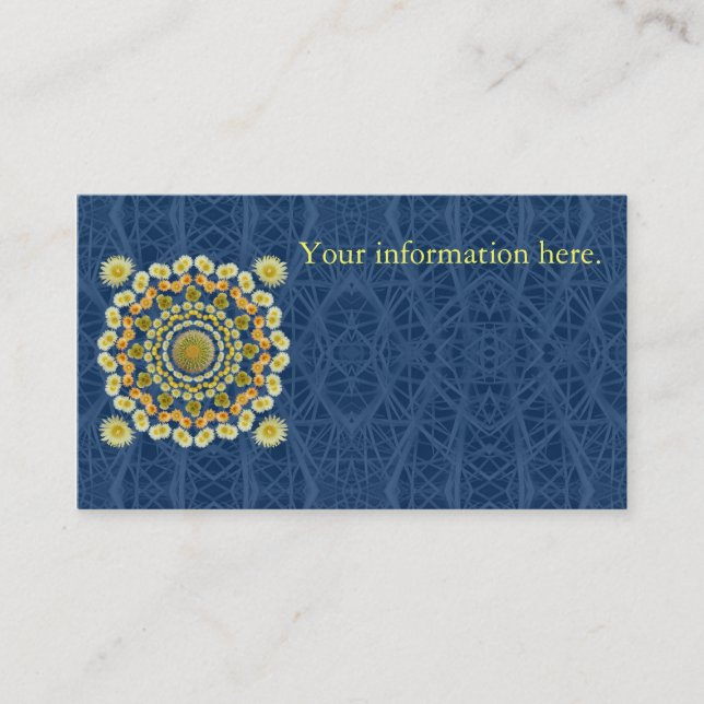 Business Card Template with Barrel Cactus Mandala (Front)