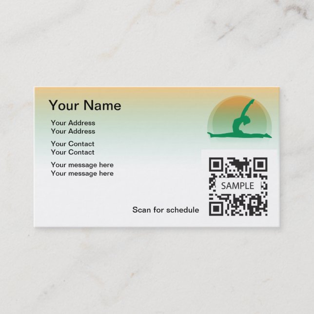 Business Card Template Yoga (Front)