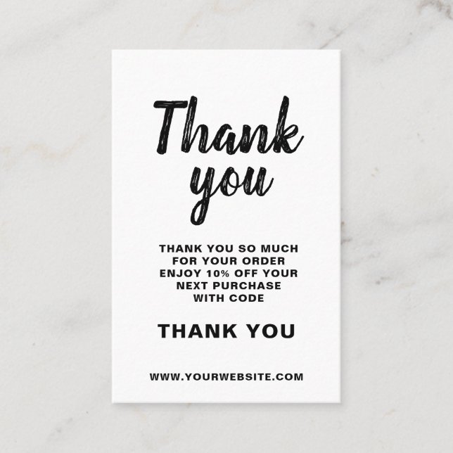 Business Card Thank You Order Modern Simple (Front)