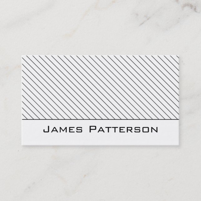 Business Card :: Thin Black Stripes Minimalism (Front)